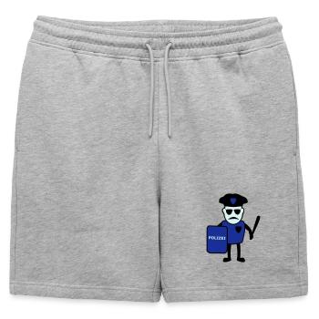 Polizist mit Schlagstock - Mens' Premium Organic Sweatshorts - heather grey - Front - AI Model Male 178 light (178cm)