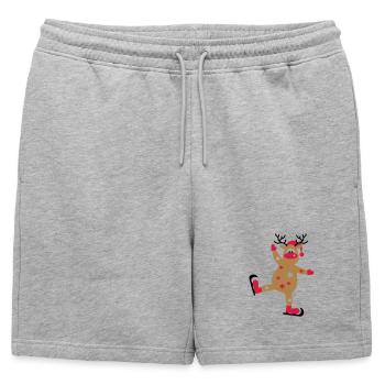 Jour de Noël - Short de survêtement homme premium - gris chiné - Devant - AI Model Male 178 light (178cm)