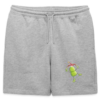 Joker Frog - Mens' Premium Organic Sweatshorts - heather grey - Front - AI Model Male 178 light (178cm)