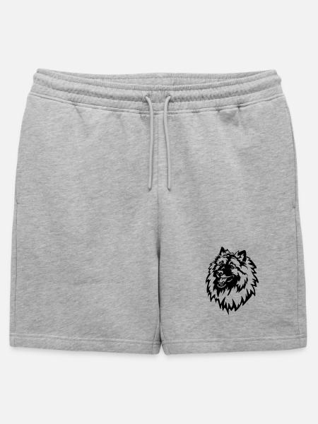Tête de Wolfsspitz - Short de survêtement homme premium - gris chiné