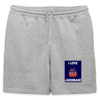 PRINTEMPS. JARDINAGE. RETRAITE. PRINTEMPS. JARDIN. - Short de survêtement homme premium - gris chiné - Devant - AI Model Male 178 light (178cm)