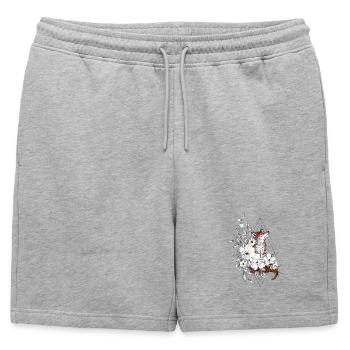Floral Fox Ornamental Geometry - Mens' Premium Organic Sweatshorts - heather grey - Front - AI Model Male 178 light (178cm)
