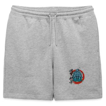 Samouraï - Short de survêtement homme premium - gris chiné - Devant - AI Model Male 178 light (178cm)