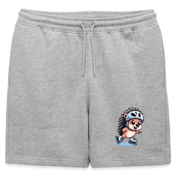 Speedy Hedgehog : Champion de patinage à roulettes - Short de survêtement homme premium - gris chiné - Devant - AI Model Male 178 light (178cm)