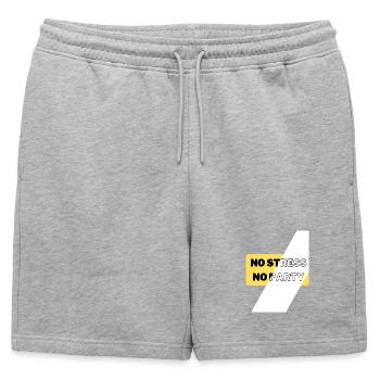 Pas de stress, pas de fête - Short de survêtement homme premium - gris chiné - Devant - AI Model Male 178 light (178cm)