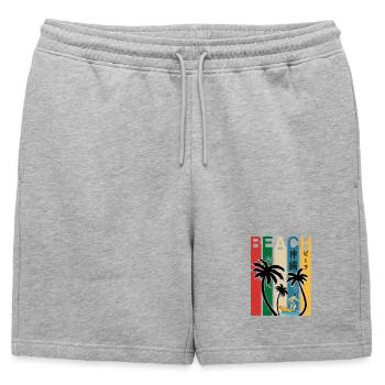Okinawa Japon Plage Fun - Short de survêtement homme premium - gris chiné - Devant - AI Model Male 178 light (178cm)