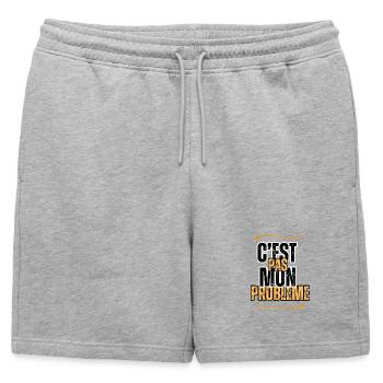 c'est pas mon problème - Short de survêtement homme premium - gris chiné - Devant - AI Model Male 178 light (178cm)