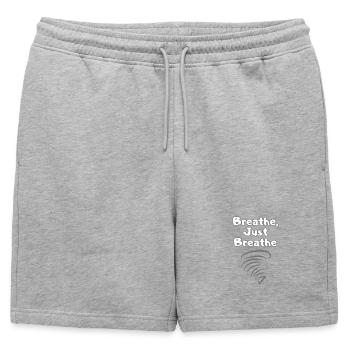 BREATH Self-Care – Self Love Statement - Mens' Premium Organic Sweatshorts - heather grey - Front - AI Model Male 178 light (178cm)