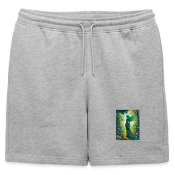 Mère Nature dans la forêt enchantée - Short de survêtement homme premium - gris chiné - Devant - AI Model Male 178 light (178cm)
