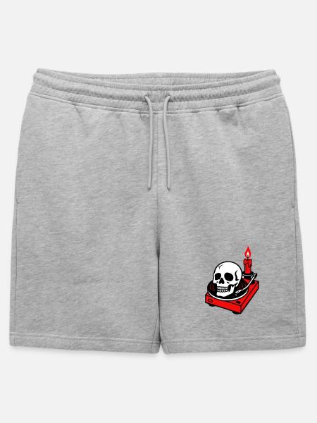 Métal noir - Short de survêtement homme premium - gris chiné