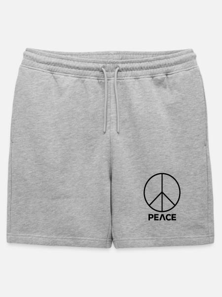Friedenssymbol Peace Emblem Design - Männer Premium Organic Sweatshorts - Grau meliert
