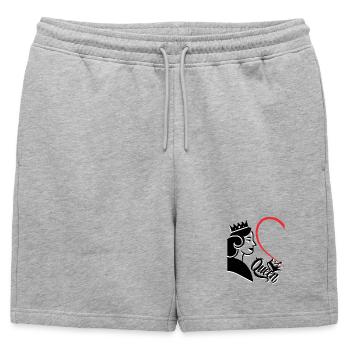 Femme avec couronne et inscription en forme de cœur Reine moitié gauche - Short de survêtement homme premium - gris chiné - Devant - AI Model Male 178 light (178cm)