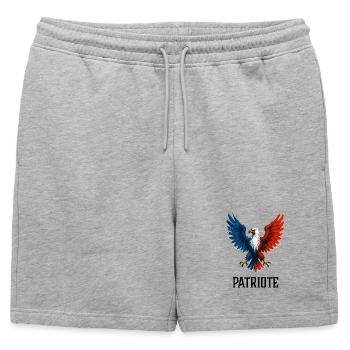 Aigle flamboyant bleu blanc rouge France Patriote - Short de survêtement homme premium - gris chiné - Devant - AI Model Male 178 light (178cm)