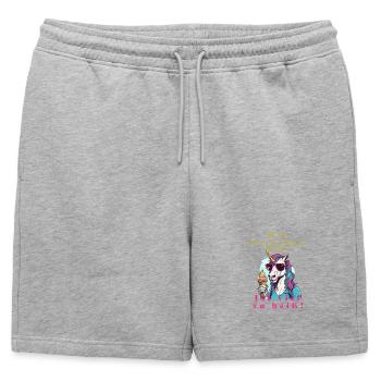 Glace de licorne contre chaleur - Short de survêtement homme premium - gris chiné - Devant - AI Model Male 178 light (178cm)