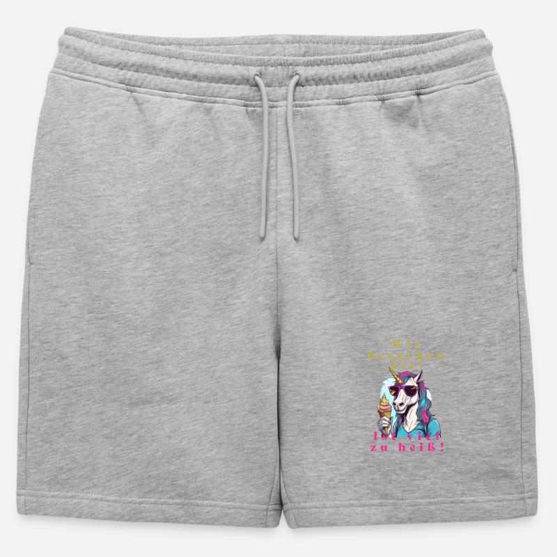 Einhorn Eis vs. Hitze - Männer Premium Organic Sweatshorts - Grau meliert