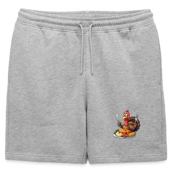 Thanksgiving Drôle Dinde de Thanksgiving - Short de survêtement homme premium - gris chiné - Devant - AI Model Male 178 light (178cm)