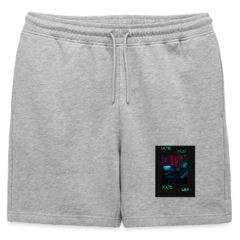 Déclaration de la salle de jeux rétro néon - Short de survêtement homme premium - gris chiné - Devant - AI Model Male 178 light (178cm)