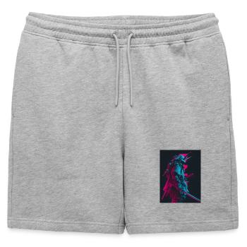 Samouraïs dans l’ombre - Short de survêtement homme premium - gris chiné - Devant - AI Model Male 178 light (178cm)