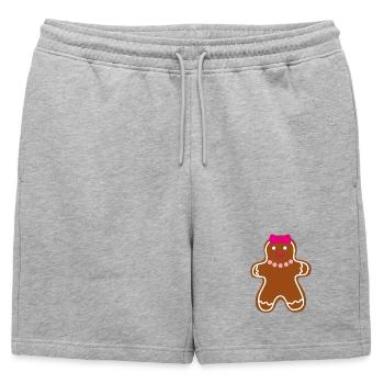 Cookie Woman Pain d’épices Femme Noël Avent - Short de survêtement homme premium - gris chiné - Devant - AI Model Male 178 light (178cm)