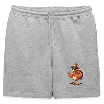 Thanksgiving Drôle Dinde de Thanksgiving - Short de survêtement homme premium - gris chiné - Devant - AI Model Male 178 light (178cm)