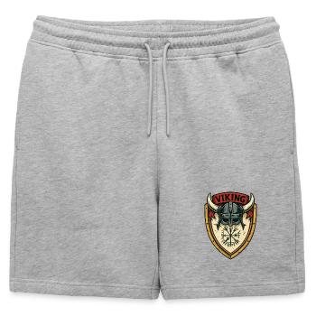 Emblème du casque du Bouclier viking - Short de survêtement homme premium - gris chiné - Devant - AI Model Male 178 light (178cm)