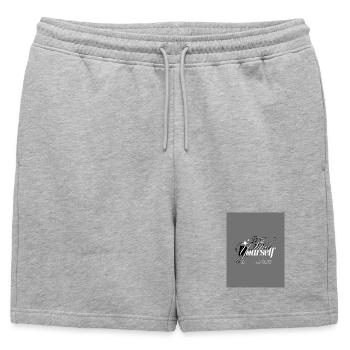Trouvez-vous une écriture monochrome - Short de survêtement homme premium - gris chiné - Devant - AI Model Male 178 light (178cm)