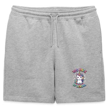 100e jour d’école 100 jour d’école des enfants - Short de survêtement homme premium - gris chiné - Devant - AI Model Male 178 light (178cm)