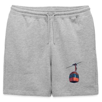 Red Cable Car Gondola Illustration - Mens' Premium Organic Sweatshorts - heather grey - Front - AI Model Male 178 light (178cm)
