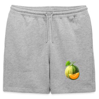 melon miel - Short de survêtement homme premium - gris chiné - Devant - AI Model Male 178 light (178cm)