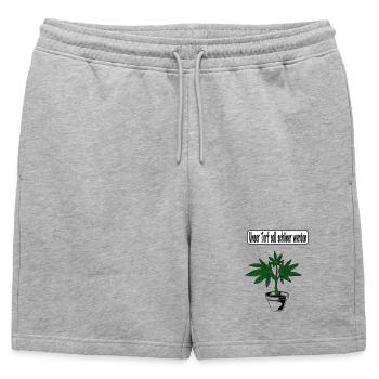 Conception du cannabis - Short de survêtement homme premium - gris chiné - Devant - AI Model Male 178 light (178cm)