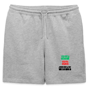 PRAY FOR GWADA - Short de survêtement homme premium - gris chiné - Devant - AI Model Male 178 light (178cm)