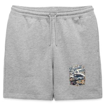 Chauffeur de bus conducteur conductrice de bus car - Short de survêtement homme premium - gris chiné - Devant - AI Model Male 178 light (178cm)