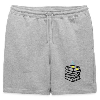 Club de lecture de la Fantasy Star Stack of Books - Short de survêtement homme premium - gris chiné - Devant - AI Model Male 178 light (178cm)