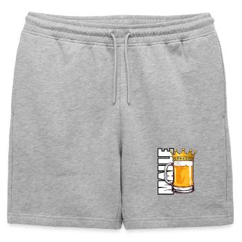 Chope de bière royale - Short de survêtement homme premium - gris chiné - Devant - AI Model Male 178 light (178cm)