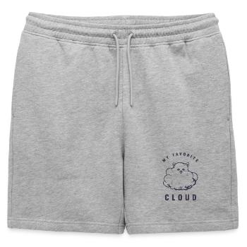 Mon nuage préféré - Poméranian - Short de survêtement homme premium - gris chiné - Devant - AI Model Male 178 light (178cm)