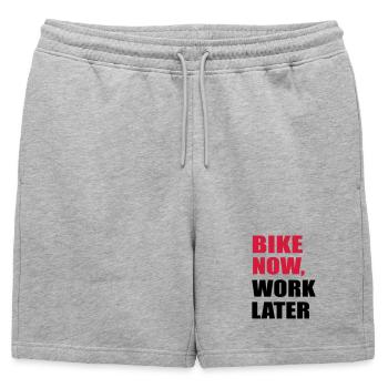 Moto - Short de survêtement homme premium - gris chiné - Devant - AI Model Male 178 light (178cm)