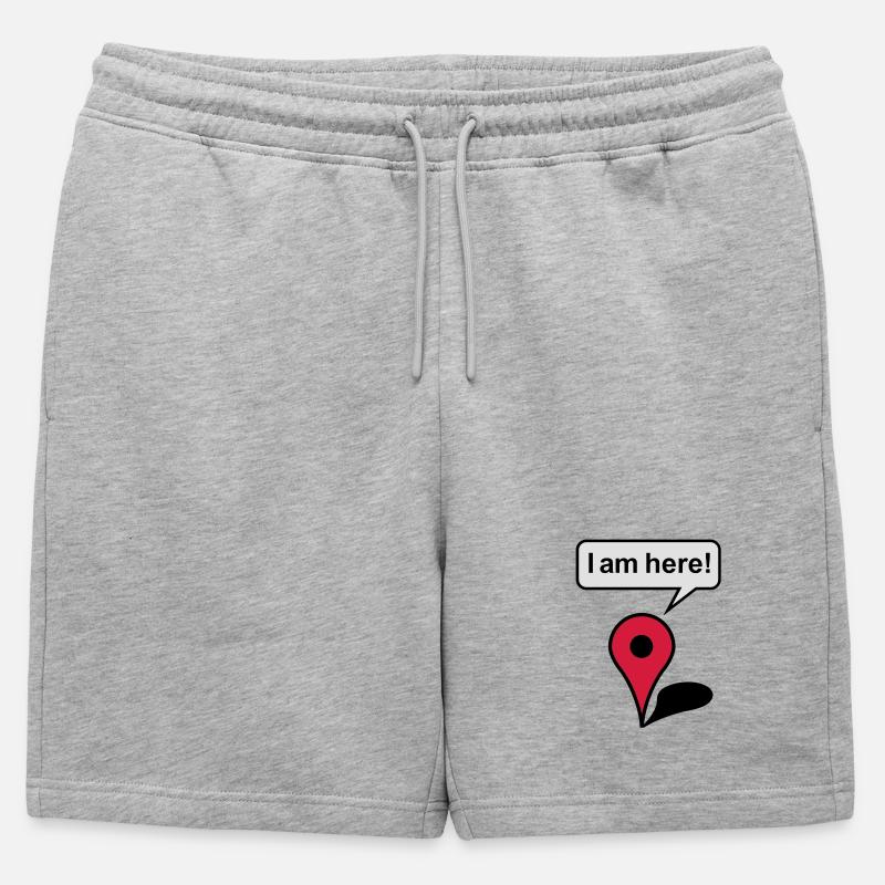 I am here! Google Maps - Männer Premium Organic Sweatshorts - Grau meliert