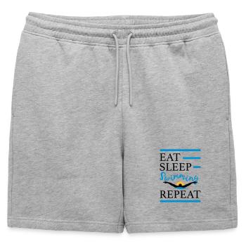 swim - Mens' Premium Organic Sweatshorts - heather grey - Front - AI Model Male 178 light (178cm)