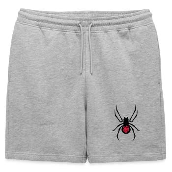 Une araignée noire avec le crâne rouge - Short de survêtement homme premium - gris chiné - Devant - AI Model Male 178 light (178cm)