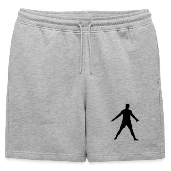 Cristiano pose - Short de survêtement homme premium - gris chiné - Devant - AI Model Male 178 light (178cm)