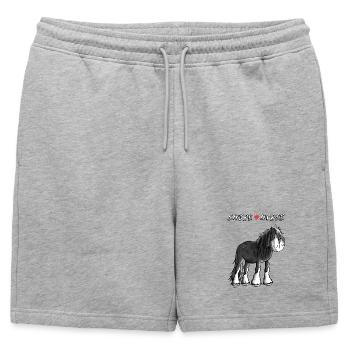 Love Shire Horses - Short de survêtement homme premium - gris chiné - Devant - AI Model Male 178 light (178cm)