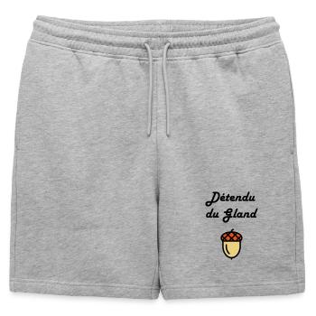 Détendu du Gland / Humour / Paresse / Cool - Short de survêtement homme premium - gris chiné - Devant - AI Model Male 178 light (178cm)
