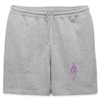 Iqra ́a - Short de survêtement homme premium - gris chiné - Devant - AI Model Male 178 light (178cm)