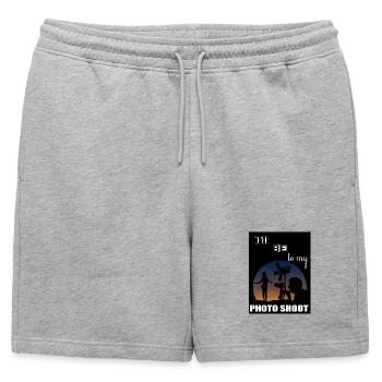 je serai SHOOTING - Short de survêtement homme premium - gris chiné - Devant - AI Model Male 178 light (178cm)