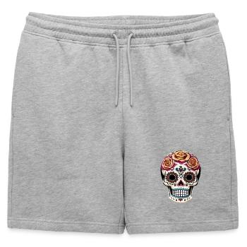 Dia de los Muertos - Short de survêtement homme premium - gris chiné - Devant - AI Model Male 178 light (178cm)