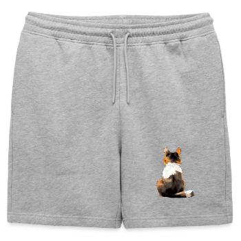 Bobtail japonais - Short de survêtement homme premium - gris chiné - Devant - AI Model Male 178 light (178cm)