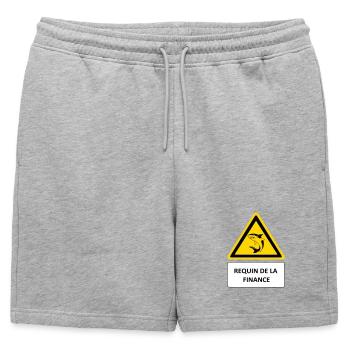 Requin de la finance - Short de survêtement homme premium - gris chiné - Devant - AI Model Male 178 light (178cm)