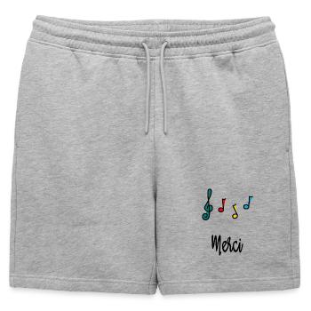 MERCI. MAÎTRESSE. MAÎTRE. MERCI MAÎTRESSE - Short de survêtement homme premium - gris chiné - Devant - AI Model Male 178 light (178cm)