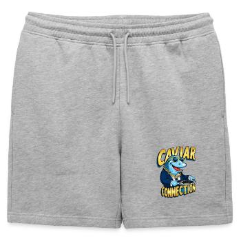 Connexion Caviar - Short de survêtement homme premium - gris chiné - Devant - AI Model Male 178 light (178cm)