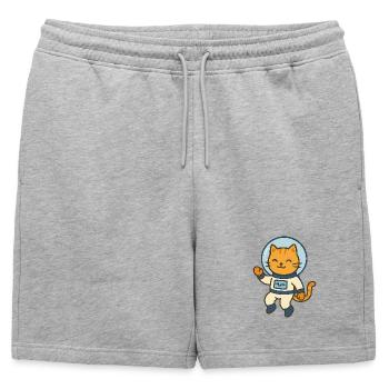 Astrokatze - Männer Premium Organic Sweatshorts - Grau meliert - Vorne - AI Model Male 178 light (178cm)